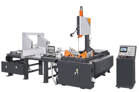 Macchina per segare a nastro verticale automatica con telaio inclinabile 20" x 26" - Visualizzazione dell'Outlook della macchina per sega a nastro verticale automatica con telaio inclinabile
