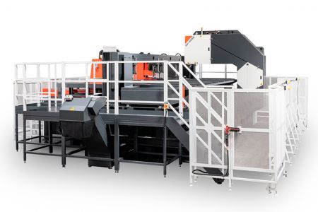 Máy cưa đứng tự động cấp liệu lập trình NC - Bảng lớn được cắt tự động dọc theo chiều dài thành nhiều dải với chiều dài đã lập trình của bạn