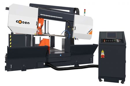 Macchina per segare a nastro orizzontale automatica a doppia colonna da 780 mm con tavolo a rulli 3ML - Display anteriore della macchina per segare a nastro orizzontale automatico a doppia colonna da 780 mm con tavolo a rulli 3ML