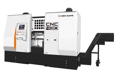 CNC-430 インテリジェント自動バンドソー - 堅牢な材料の迅速かつ精密な切断のために設計されています – 航空宇宙、エネルギー、自動車などに信頼されています