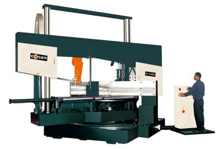 Macchina per segare a nastro orizzontale a doppia colonna e doppio angolo semi-automatica da 1500 mm - Macchina per segare a nastro orizzontale a doppia colonna e doppio angolo semi-automatica da 1500 mm