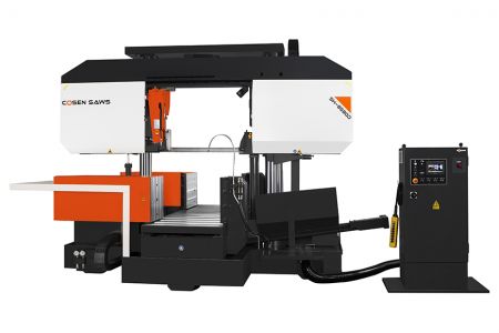 Segatrice a nastro pesante a doppia colonna semi-automatica 800 x 850 mm - Visualizzazione Outlook della Sega a Nastro Doppia Colonna Semi-Automatica per Uso Intensivo