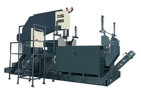 500mm x 2200mm 半自动横向锯弓移动立式板块材锯切带锯床 - 500mm x 2200mm半自动横向锯弓移动立式板块材锯切带锯床