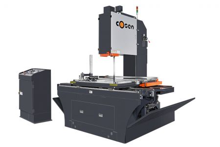 Máy cưa băng di chuyển bàn đứng 600mm x 700mm với đĩa và khối. - Máy cưa băng di chuyển bàn đứng 600mm x 700mm với đĩa và khối đứng.