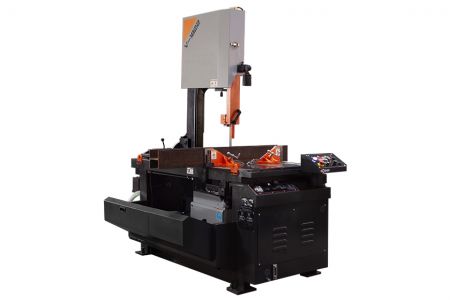 Macchina per segare a nastro manuale con telaio inclinabile verticale 18" x 22" - Segatrice a nastro manuale per taglio a miter