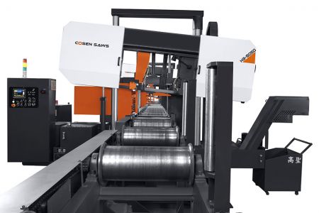 500mm x 550mm Bandsaw machine with customized cutting system Front View